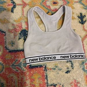 white new balance ribbed sports bra